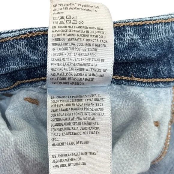 American Eagle Blue Jeans Stretch Denim Size 6 Long Women's - Picture 7 of 11